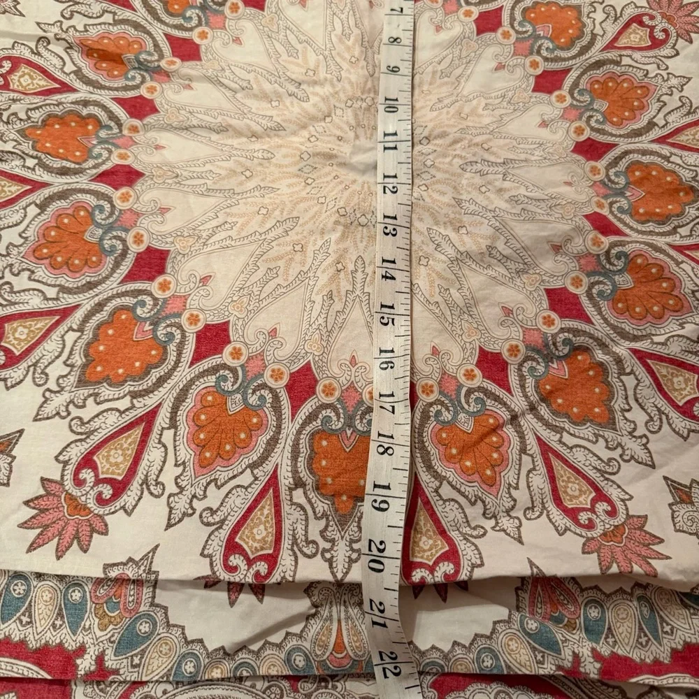 Pottery Barn Valencia King Duvet Cover Set Sham Pillowcase Orange Red